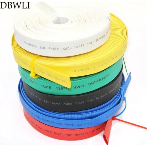 10 Meter/lot 7mm 8mm 10mm Red Blue Green Yellow White clear black Color Heat Shrink Tubing Tube Heatshrink Tubing Sleeving
