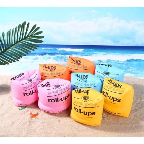 Thick Pink Arm Circle Double Balloon Roller Floating Water Sleeve Swimming Auxiliary Prop Pool Accessorie