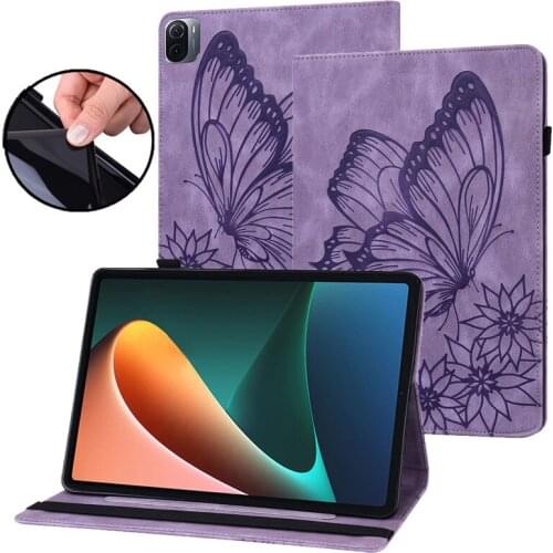 Vintage Butterfly Printing Case For Xiaomi Pad 5 Pro xiaomipad5 Mipad5 11 inch Wallet Stand Cover PU Leather Protective Shell