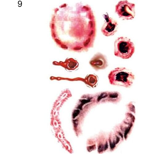 Halloween Scar Temporary Tattoo Sticker Zombie Party Supplies Cosplay Props Wound Scar Bloodstain Pattern Makeup Sticker @ME