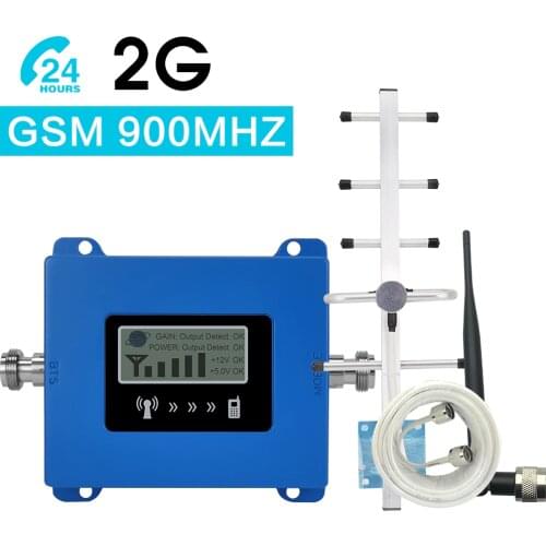 Walokcon Mini GSM Repeater 900MHz Cell Mobile Phone GSM 900 Signal Booster Amplifier + Yagi Antenna + 10m Cable With LCD Display