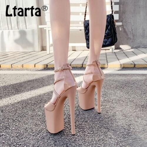 LTARTA 2021 Sexy WOmen Fashion Sandals Nightclub Catwalk Models Stiletto 35 41 Sandals Super High Heels Club Girls JXQ
