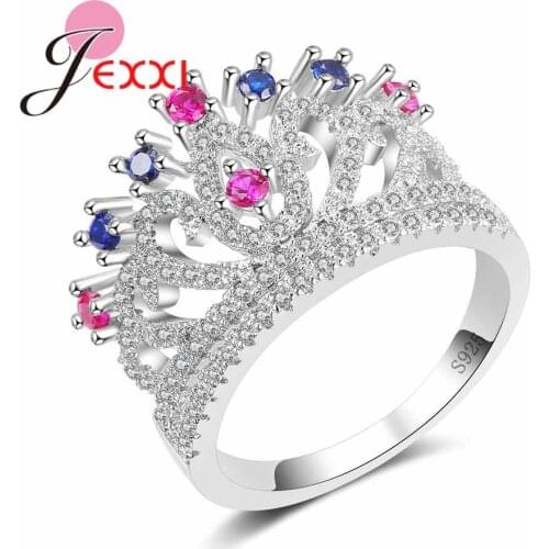 Women Mixed Cubic Zircon Rings For Wedding Accessory Fashion 925 Sterling Silver Engagement Proposal Finger Ring Jewelry
