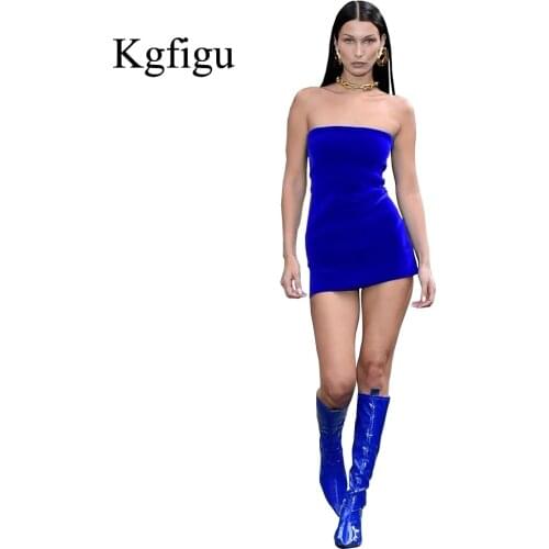 KGFIGU Dresses For Women 2021 Summer New Arrival Ladies Sleeveless Wrapped Chest Solid Color Sexy Dress Elegant Part Skrit