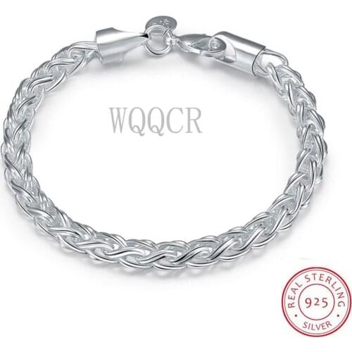 Wholesale Personalized Fashion Women Mens Girls Party Gifts Silver Thick Chain Thick 925 Sterling Silver Bracelet