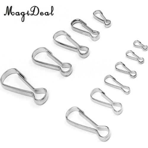 100pcs Stainless Steel Carabiners Spring Snap Clasp Outdoor Hardware 16/20/28/32/40mm for Climbing Caving Hiking Fishing Acces