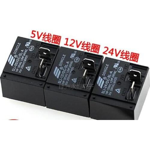 6pcs Relay SLI-05VDC-SL-A SLI-12VDC-SL-A SLI-24VDC-SL-A 250V 30A relay 4 pin relay 5V/12V/24VDC relay Sensitive