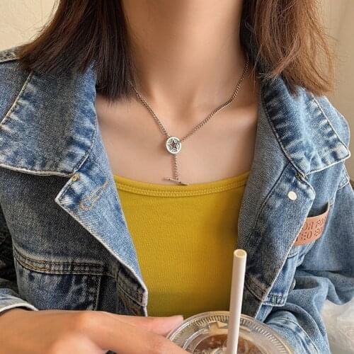 S925 Sterling Silver Necklace for WomenKorean Star Arrow Necklace Simple Retro Clavicle Chain Personality Jewelry Wholesale