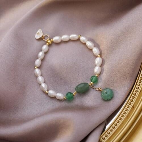 Elegant Jewelry Women Emerald Jade Natural Freshwater Pearl Trendy Fine Jewelry for Anniversary Wholesale