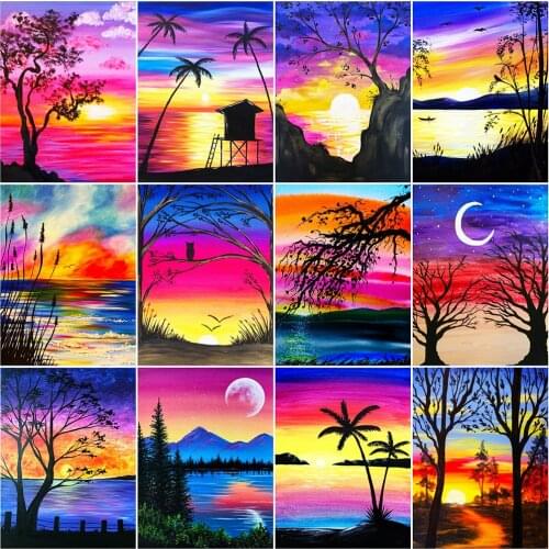 Evershine Diamond Embroidery Tree Cross Stitch New Arrival Diamond Painting Scenery Full Square Round Rhinestone Mosaic Crafts