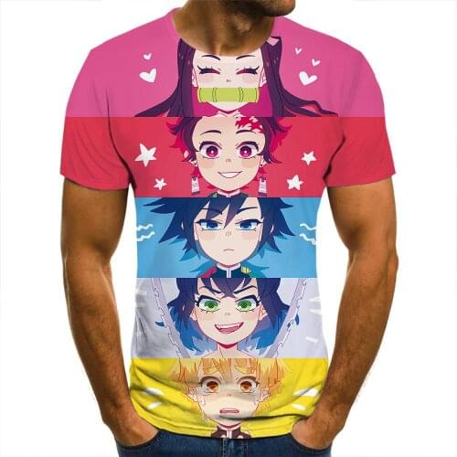 3d T-Shirt Demon Slayer Lovely Clothing Men Women Children Short Sleeve Cool Tees Fashion Casual Summer Boy Girl Kids Streetwear