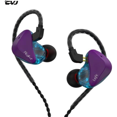 CVJ CSK 1DD+1BA HiFi Music Earphones Super Heavy Bass Private Researched PET Film Dynamic Driver with 2 Pin