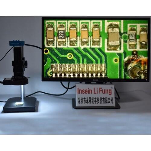 20MP 1080P 2K 4K 60FPS HDMI USB Industrial Monocular Video Microscope Camera+10X-180X Zoom C-mount Lens+LED Light+Bracket