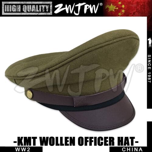 WW2 Chinese KMT Army Big Brimmed Cap woolen officer hat army green CN/401101