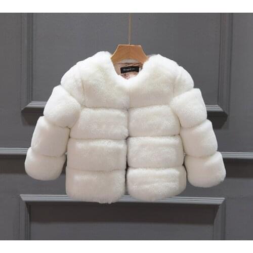 2020 Winter Girls faux fur Coats fashion Children winter Jackets for girls clothes Kids Outerwear fur Jackets warm princess coat