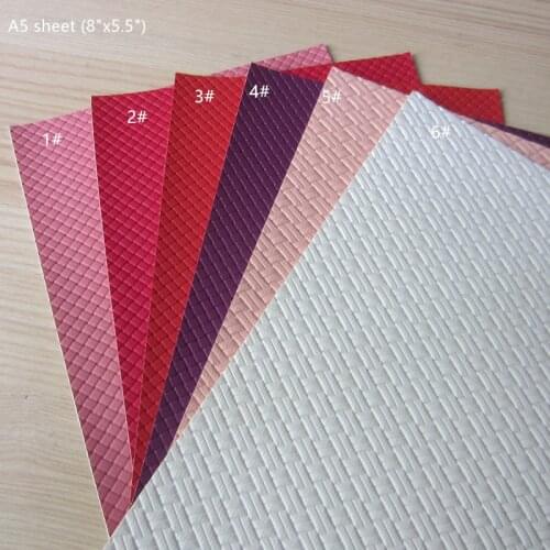 A5 sheet 8"X5.5"(21X15cm) Weave textured faux leather synthetic PU leather fabric For craft & Sewing & bow DIY 1pieces F0189