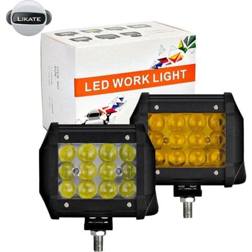 LKT 1PCS 4 Inch 36W 12V 24V Spot LED Light Bar Off-Road 72W 108W 144W LED Work Light For Truck Boat Tractor Car External Light