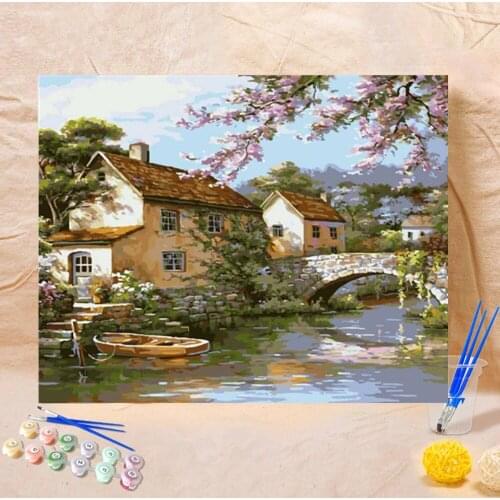 DIY Coloring By Numbers Home Decoration Artistic Acrylic Pigment Picture By Number Set For Kids Adults Beginner Wall Art Picture