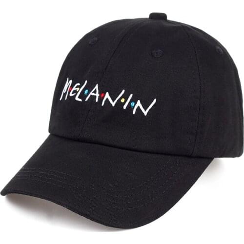 New Arrival MELANIN Letter Embroidery Baseball Cap Women Snapback Hat Adjustable Men Fashion Dad Hats Wholesale
