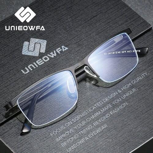 Semi Remless Computer Glasses Frame Men Optical Prescription Eyeglasses Frame Clear Myopia Spectacles Frame Anti Blue Light 2020