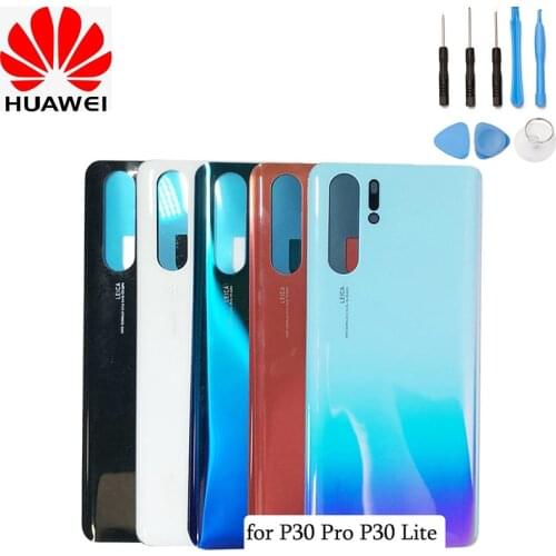 Original Huawei P30 Pro P30 Lite Glass Battery Back Cover Rear Door Housing Case Replacement Part Free Tools