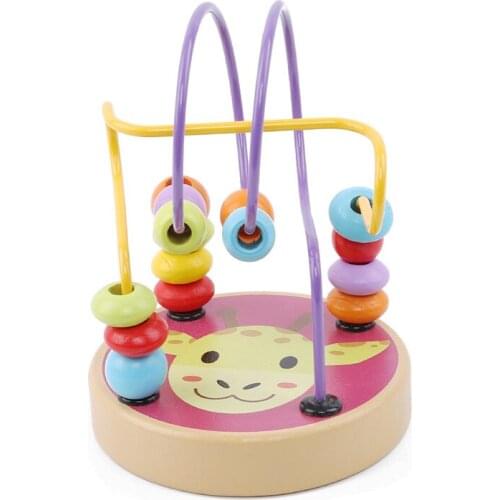 Puzzle Learning Early Education Around Bead Games Wooden Mini Small Bead Animal Puzzle Toys High Quality Kids Birthday Gift