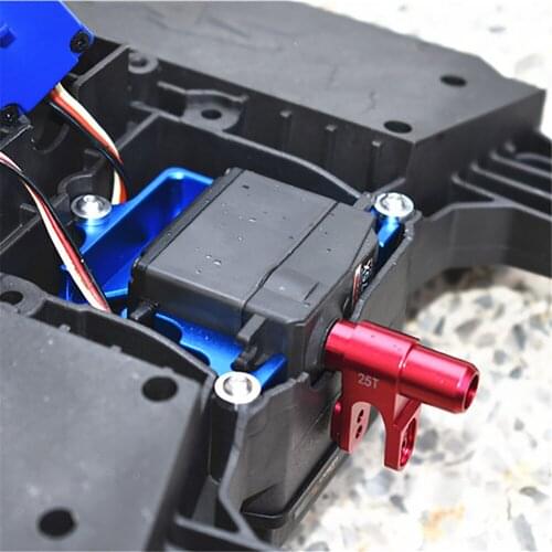 Durable Aluminum Steering Gear Mount Stainless Steel Steering Gear Rod 25T for TRAXXAS 1/5 X-MAXX 6S/8S RC