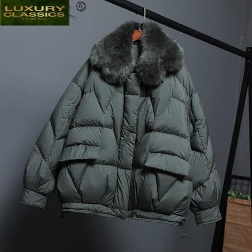 Winter Down Jacket Womens Female Coat Hooded Parkas Women Fox Fur Collar Jackets and Coats Women Clothing Chaqueta Mujer WPY902