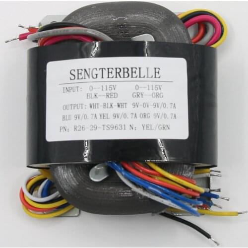 R26-29 Pure Copper R Core Transformer Output: 0-9V X3(0.7A) 9V-0-9V(0.7A) For HiFi Audio Preamplifier DAC Decoder
