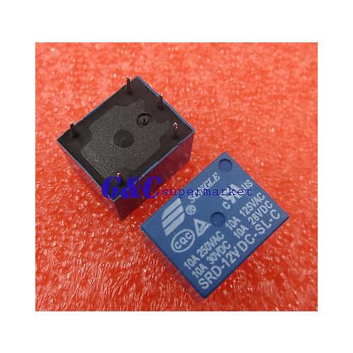 10pcs SRD-12VDC-SL-C RELAY T73-12V 12V Power Relay brand new diy electronics