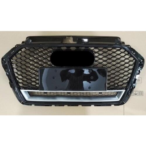 Car Front Bumper Grill Center Grille for Audi A3/S3 8V 2017 2018 2019 2020(Refit for RS3 Style) Car Front Bumper Grille