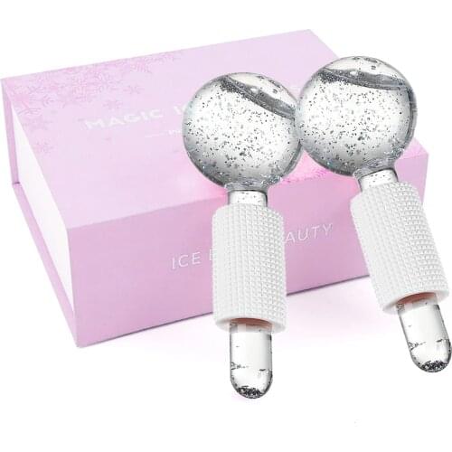 Facial Ice Globe Rollers Cool Globes for Facial Treatment Massage Globes for Redness Soothing Ice Cooling Roller Beauty Globes