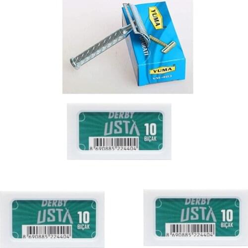 Yuma Luxury Shaving Apparatus men shaving classic safety razor copper alloy manual razor double edge razor travel kit wet shaver