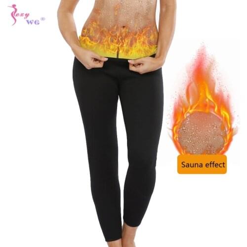 SEXYWG Womens Hot Thermo Body Shaper Neoprene Slimming Pants Thighs Fat Burner Workout High Waist Tummy Control Shapewear