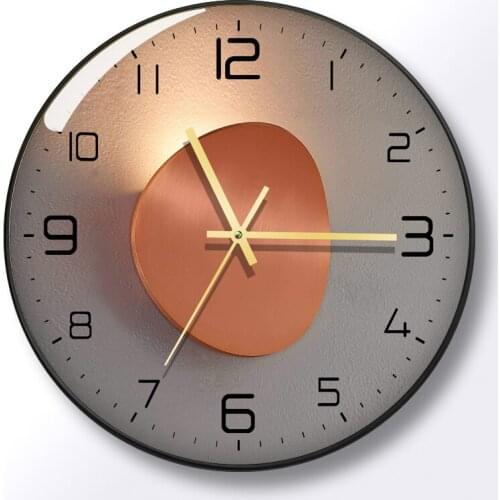 Modern fashion light and shadow art mute living room wall clock personality quartz clock simple light luxury wall watch clock