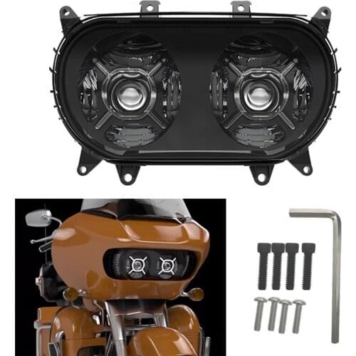 LED Double Headlight Motorcycle Front Driving Lights For 2015-2020 Road Glide Headlight WITH DRL