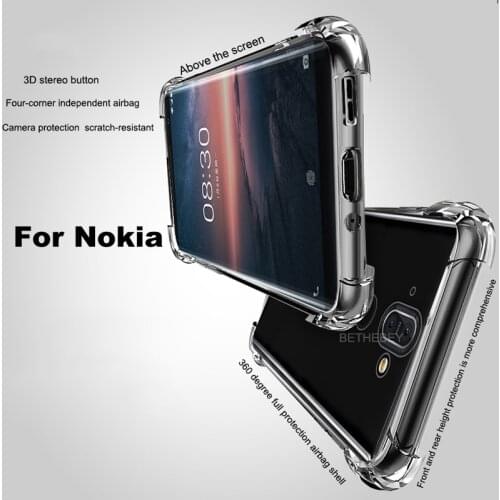 TPU Soft Silicone Clear Shockproof Case For Nokia X7 8.1 9 PureView 1 Plus 3.2 4.2 X71 2.2 7.2 6.2 2.3 5.3 1.3 8.3 Airbag Case