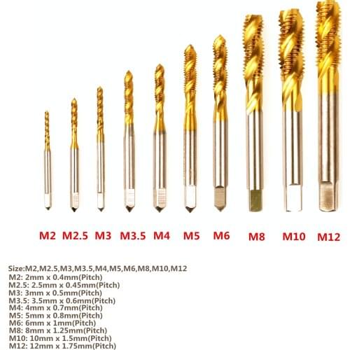 M2-M12 Series HSS High Quality Metric SPRIAL Flute Thread Screw Tap Plug Tap