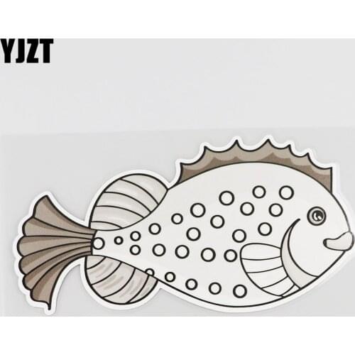 YJZT 15.2CMX7.7CM Individualization Fish Car Sticker Cartoon Fish Pvc Decal Decorate 6A-0235