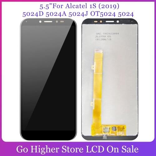 5.5"For Alcatel 1S (2019) Lcd 5024D 5024A 5024J OT5024 5024 LCD Display Touch screen Digitizer Panel sensor lens glass Assembly