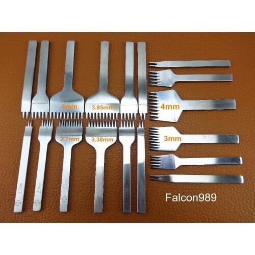 18pcs Leather Craft European French Style Stitching Sewing Lacing Chisel Pricking Iron Punch Tool Set Carving Edger Creaser Awl