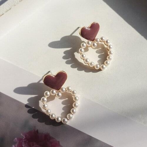 2020 New Fashion Women Earring vintage geometric Round Squar Cute Heart eardrop Earrings For Women jewelry pandora 925 original