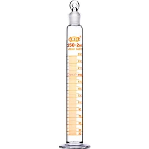 250ml Ground Joint Measuring Cylinder With Glass Stopper Boro Labware