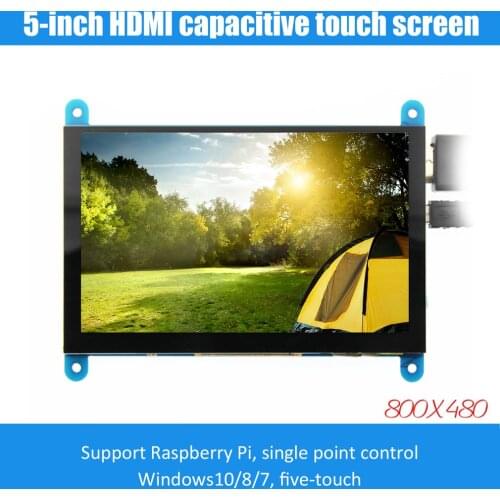5-inch LCD monitor HDMI-compatible 800X480 HD touch screen capacitive screen for Raspberry Pi 4 Model B 3B+/3B/2B/B