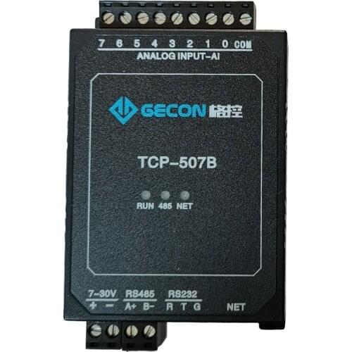 8 analog inputs, RJ45 Ethernet module with RS485 232 interface MODBUS TCPIP protocol