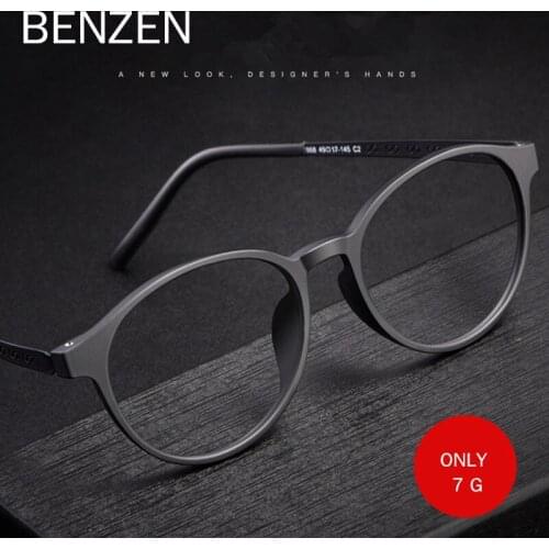 BENZEN Titanium Prescription Glasses Frame Women Vintage Round Eyeglasses Men Korean Myopia Optical Frames Eyewear 5263