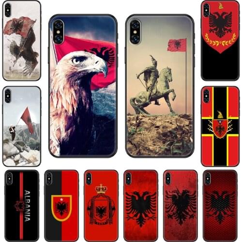 Albania Flag Phone case For iphone 4 4s 5 5S SE 5C 6 6S 7 8 plus X XS XR 11 PRO MAX 2020 black tpu hoesjes soft cell cover 3D