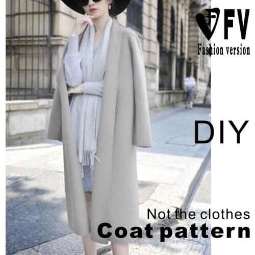 Double-sided cashmere coat pattern new womens long coat structure drawing 1: 1 garment sewing drawing BFY-264