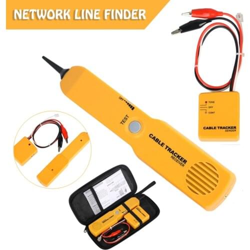 1 Set RJ11 Network Cable Finder Tool Tracker Tester Electric Wire Tracer LED Sender and Receiver Network Analyzers with Pouch