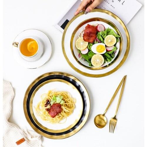 Nordic Style Phnom Penh Ceramic Tableware Western Food Dish Household Bowl Noodle Bowl Soup Bowl Fruit Salad Bowl Tableware